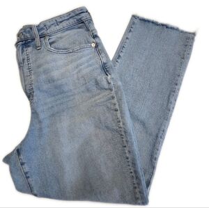 Madewell The Curvy Perfect Vintage Jean, Light Blue Wash, Fray Hems, 28